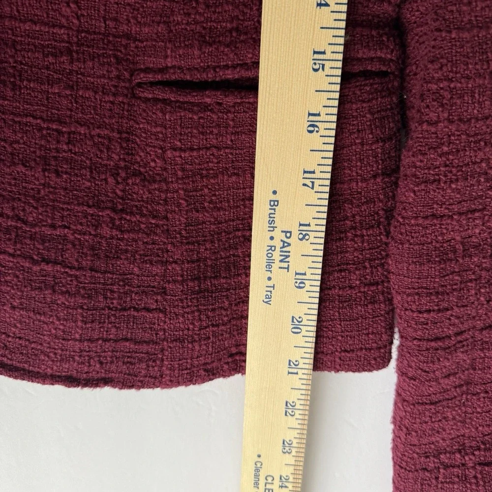 J. Crew Womens Tweed Peplum Blazer Jacket Sz 4 Cotton Preppy Pink Academia - Picture 10 of 11